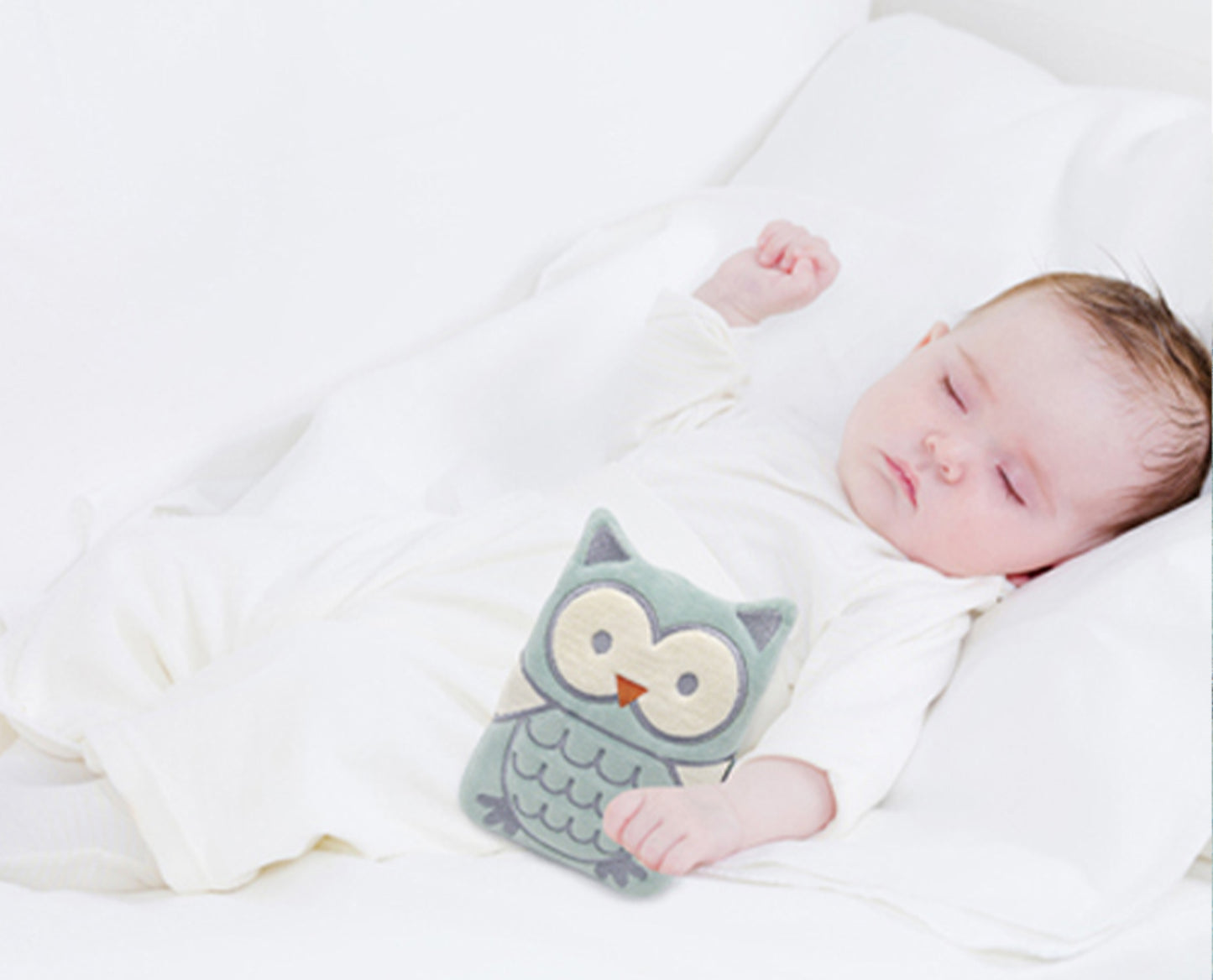 Babyjem velvet colic pillow with cherry core bag owl