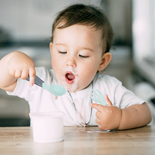Babyjem plastic angled fork & spoon set