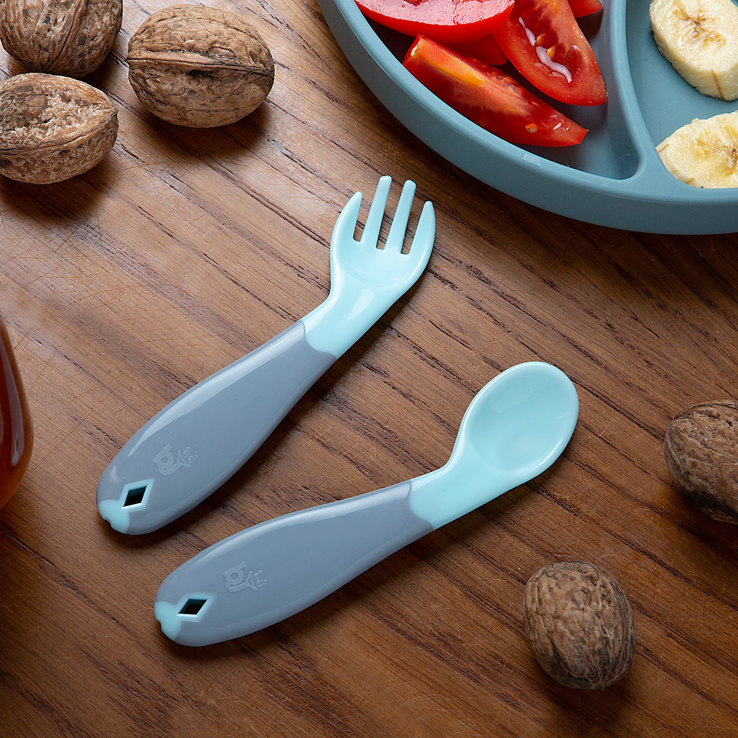 Babyjem plastic angled fork & spoon set