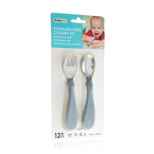 Babyjem steel spoon and fork