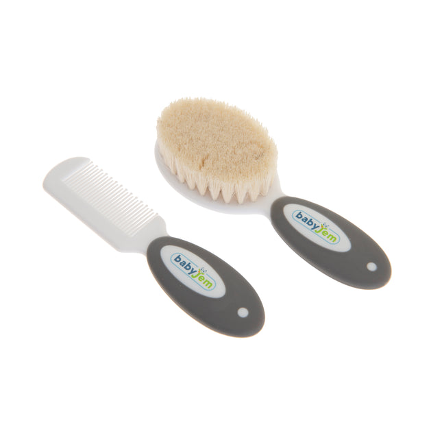 Babyjem brush comb set natural bristle