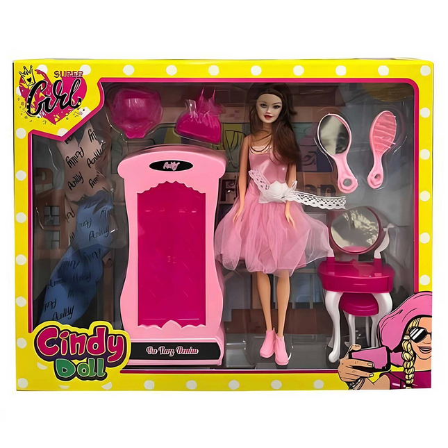 Oydaş Cindy Doll with Wardrobe and Makeup Table 02453