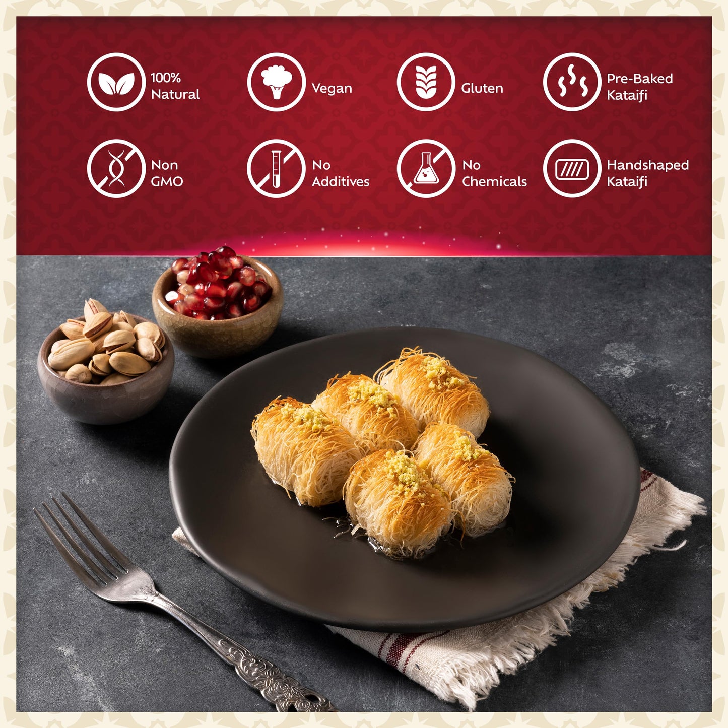Eastanbul Kataifi Rolls Kataifi Shredded Fillo Dough (Syrup not included) Twisted Kadayif Pastry Dough, From Staple Syrup Sweetened Dessert, Ingredient for Dubai Chocolate, Shredded Wheat Cereal, 300g