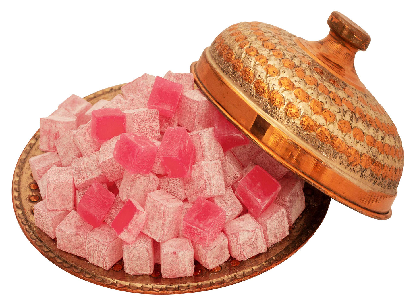 Cerez Pazari Turkish Delight with Rose Flavour 230gr Gourmet Small Size Snacks Gift Box | No Nuts Sweet Traditional Vegan Soft Candy Dessert Approx 40 Pcs