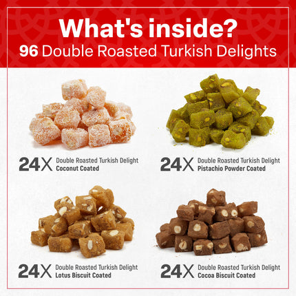 Eastanbul Turkish Delight, 32oz, Turkish Delights Candy, Premium Assorted Lokum with Nuts, Lokum with Nuts in Souvenir Wooden Gift Box, International Candy Sweets, Gourmet Gift Box