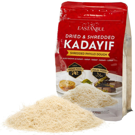 Eastanbul Dried & Chopped Kataifi Shredded Fillo Dough, Dried Kadayif Pastry Dough, Ingredient for The Viral Dubai Pistachio Chocolate Bar, Shredded Phyllo, Kunafa, Knafeh, Katifi, 170g (6oz)