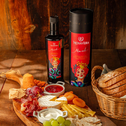 NVG NOVAVERA Memecik High Polyphenol Rich Olive Oil, Pungent Olive Oil With Green Almond Notes, Evoo World Ranking Top 5, Low Acidity, Early Harvest, Cold Pressed, 16.9 oz