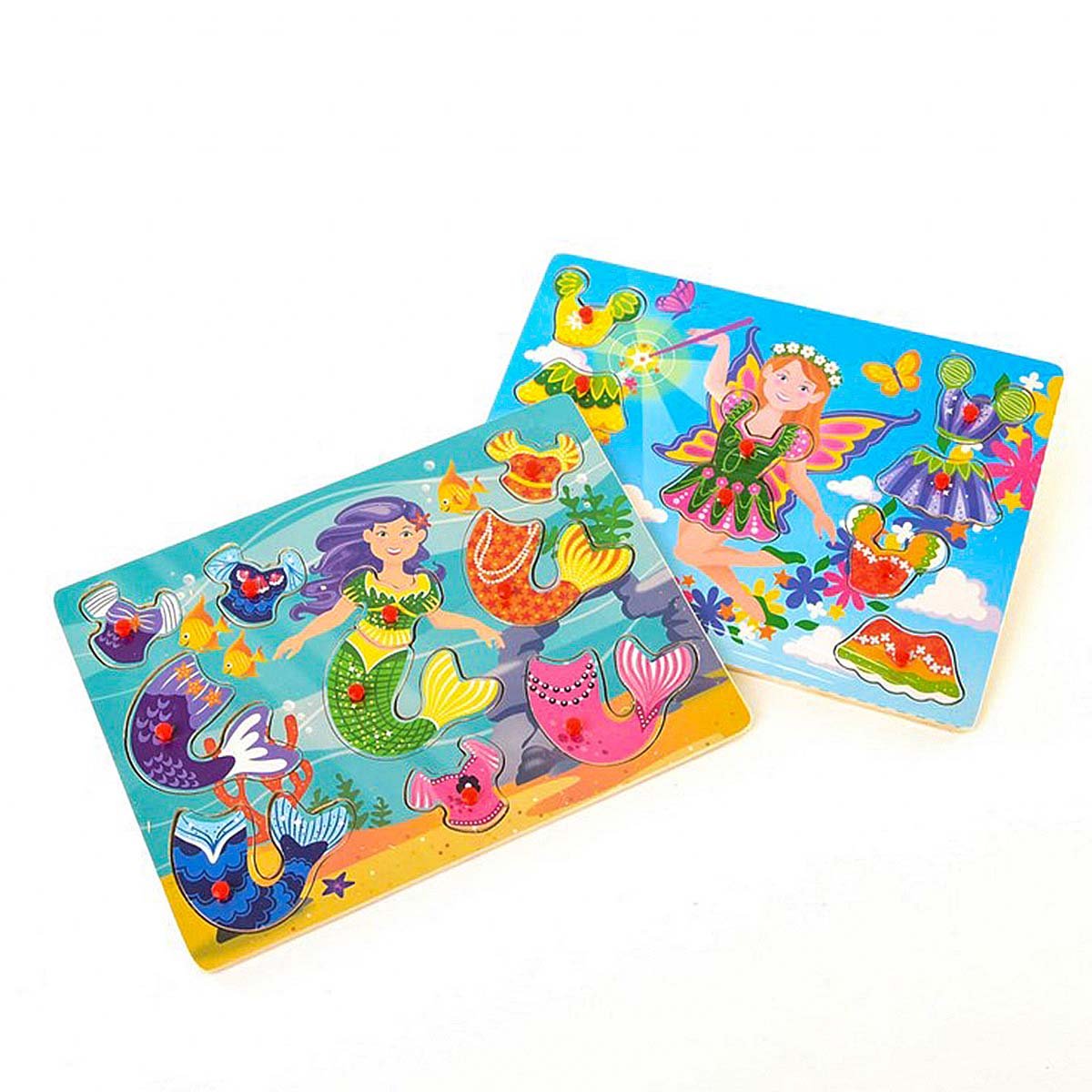Wooden Mermaid Puzzle with Handle