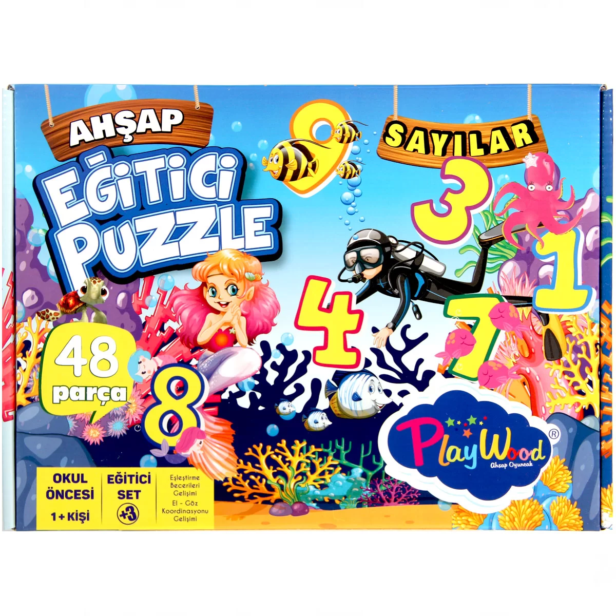 Playwood Wooden Educational Puzzle Numbers