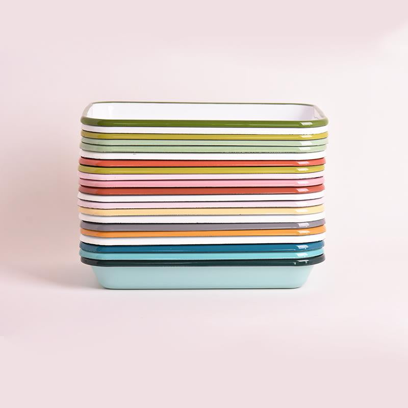 Enamel Appetizer Plate Navy Blue 27 x 19 cm