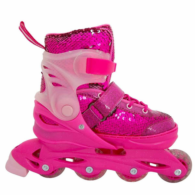 Rising Sports Inline 4 Wheel Skates Pink Sequined