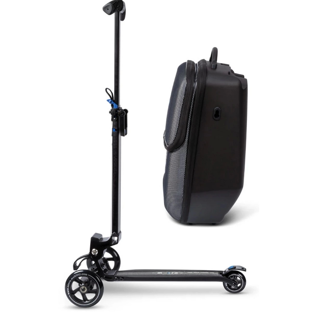 Micro Ride On Scooter Luggage 4.0 Luggage Suitcase Bag Black