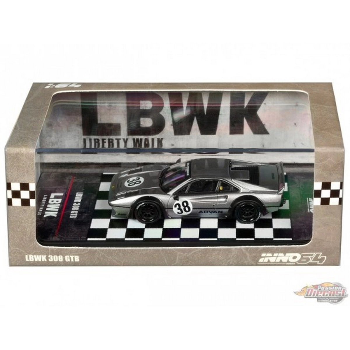 Inno 1/64 LBWK 308 GTB Gray IN64 Gray