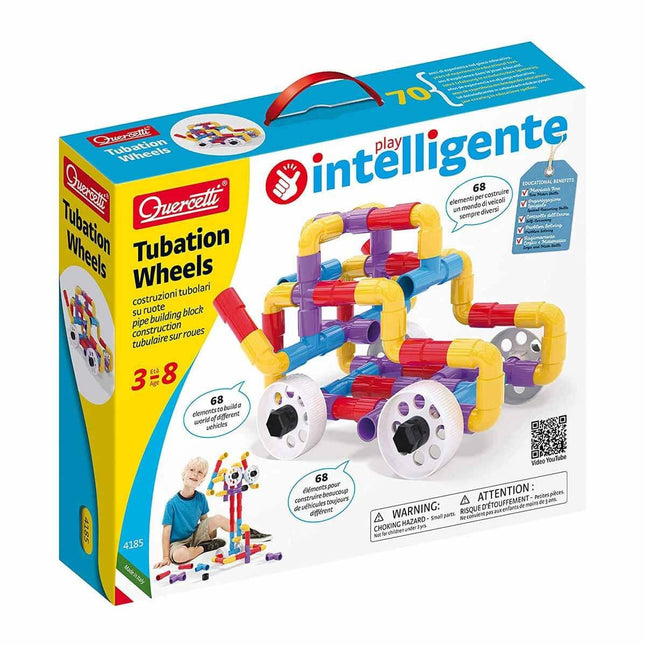 Quercetti Tubation Wheels Building Set 68 Pieces