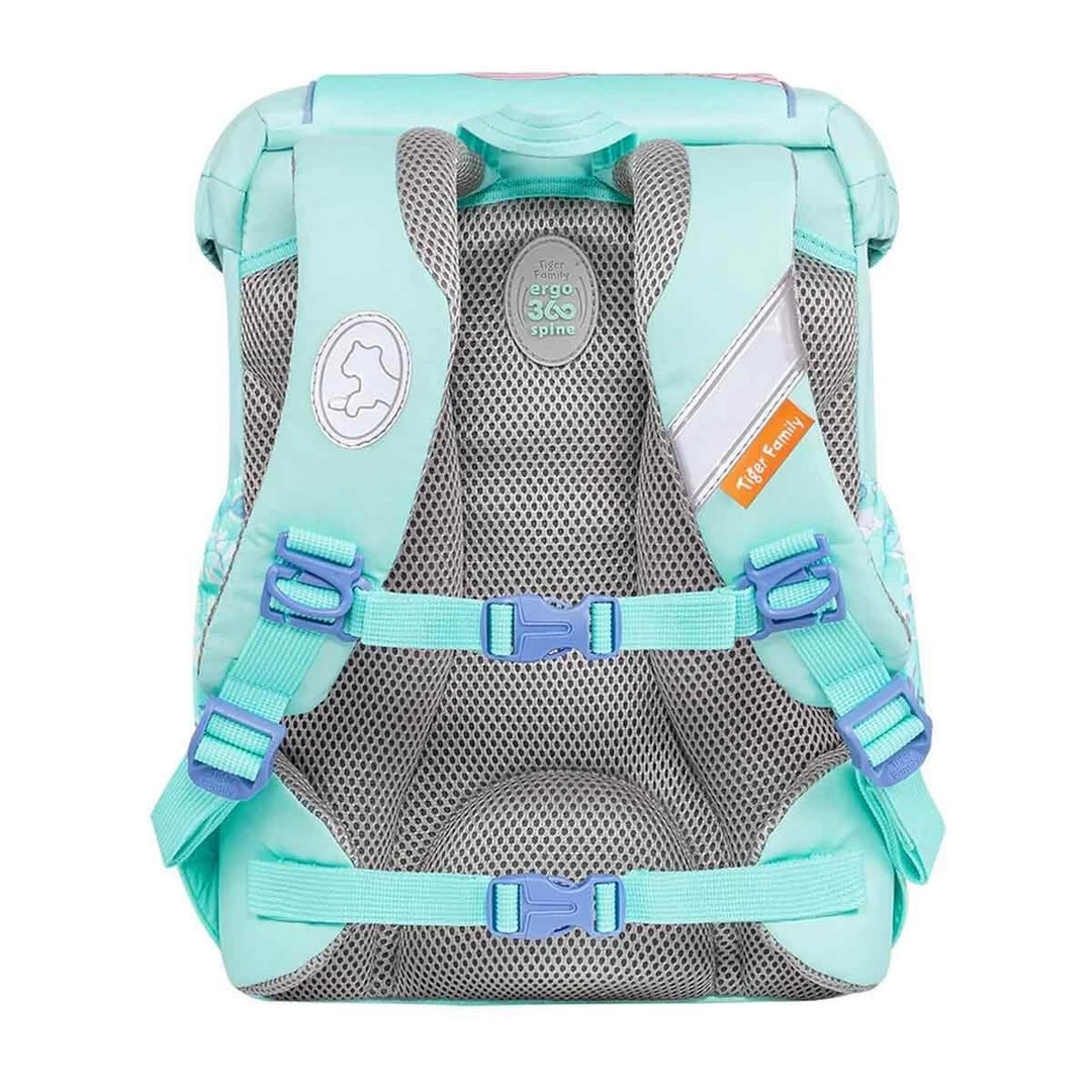 Green School Bag with Mermaid Tail Pattern
