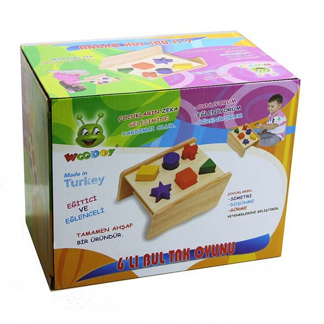 Wooden 6-Piece Find-Plug Game