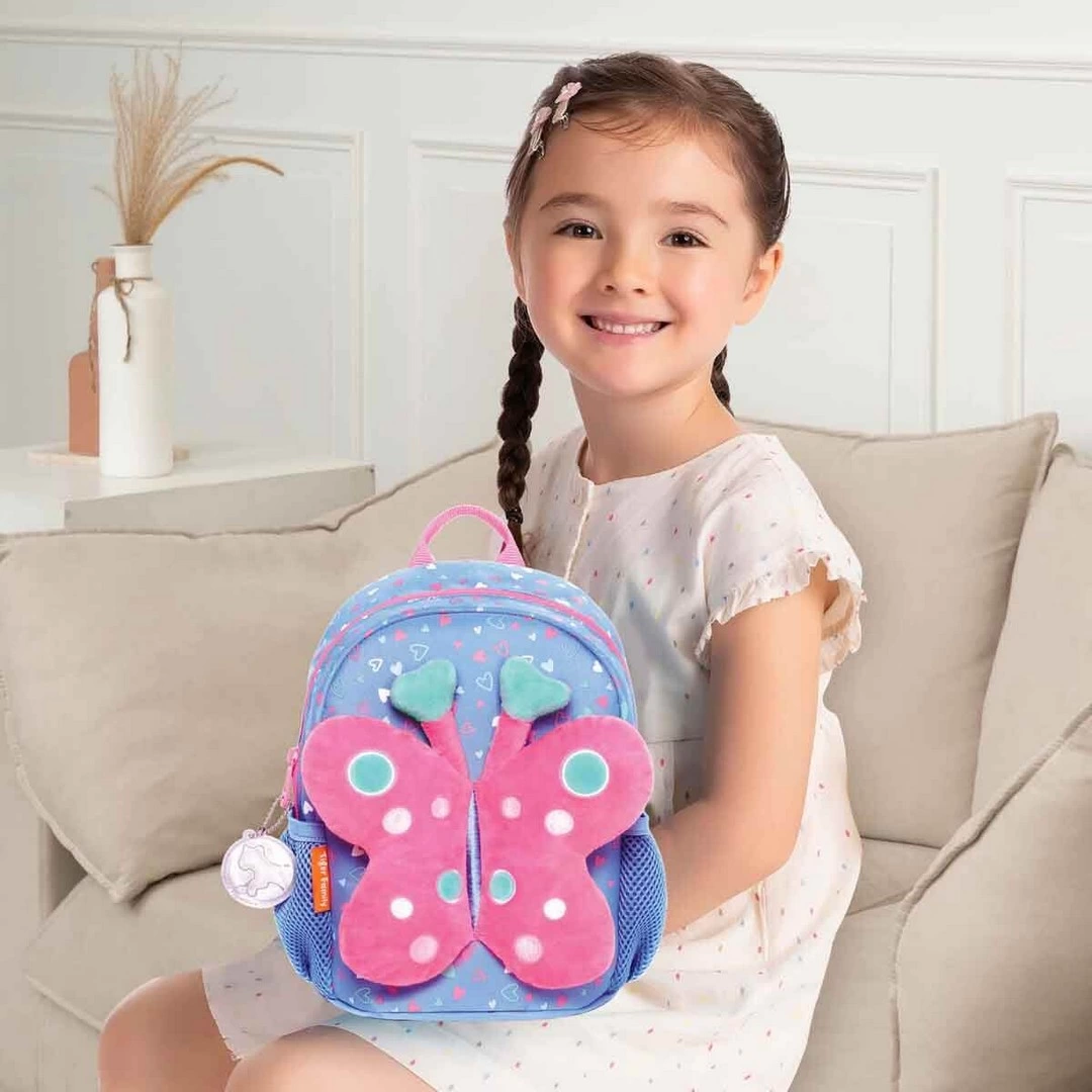 Purple Kindergarten Bag with Plush Butterfly