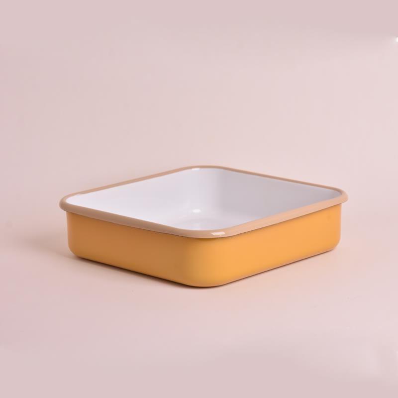Enamel Square Baking Tray Yellow