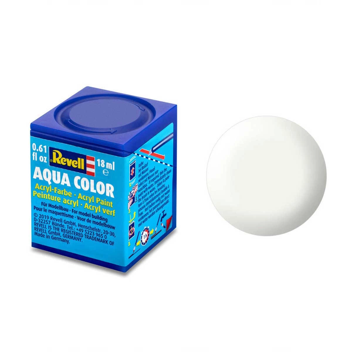 Revell 301 - Aqua Color White - Acrylic Paint - 18 ml
