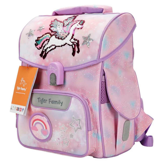 Unicorn Patterned Pink Purple School Bag