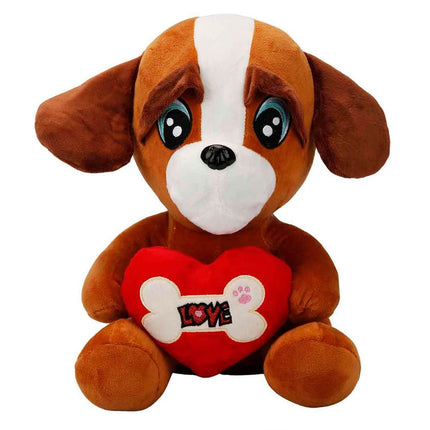 Plush Dog with Heart 30 cm.