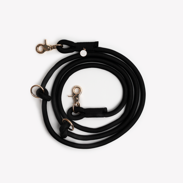 'Black' - Hands-Free Braided Leash