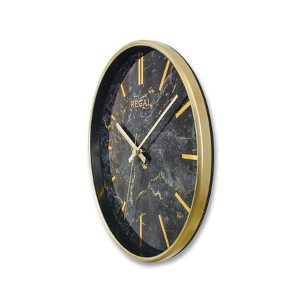 0250 GB2 İnce Çerçeve Oniks Mermer Desen Duvar Saati