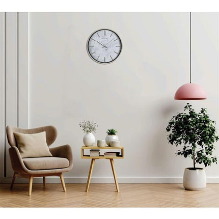 0250 SW2 İnce Çerçeve Oniks Mermer Desen Duvar Saati