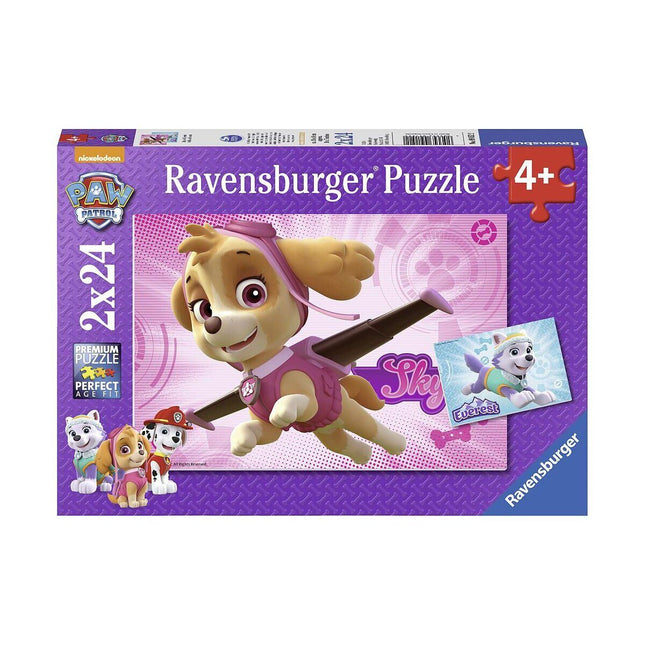 91522 Paw Patrol Skye ve Everest 2x24 parça Ravensburger Puzzle