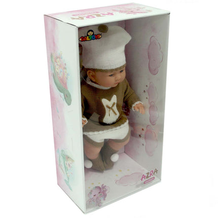 Newborn Baby Azra in Brown and Beige Dress