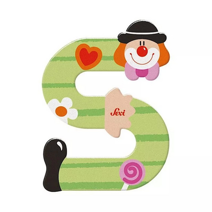 Clown Wooden Letter S