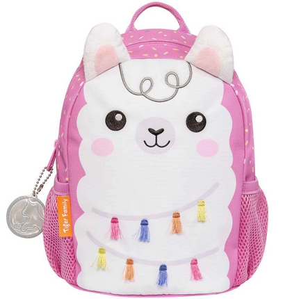 Pink Kindergarten Bag with Llama Pattern