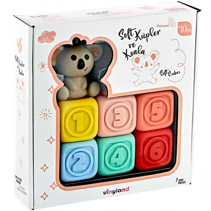 Vinyl and Soft Activity Cubes Koala 7-Piece Set 661914