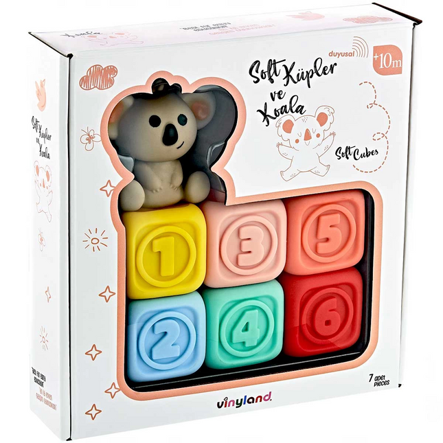 Vinyl and Soft Activity Cubes Koala 7-Piece Set 661914