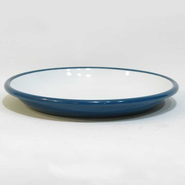 Enamel Deep Flat Plate 25 cm Petrol Green