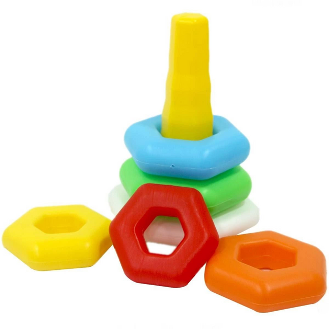 Kiki Mesh Colorful Hexagon Rings