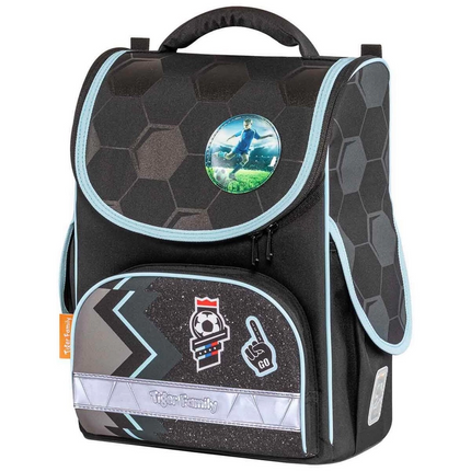 Black School Bag with Ball Pattern