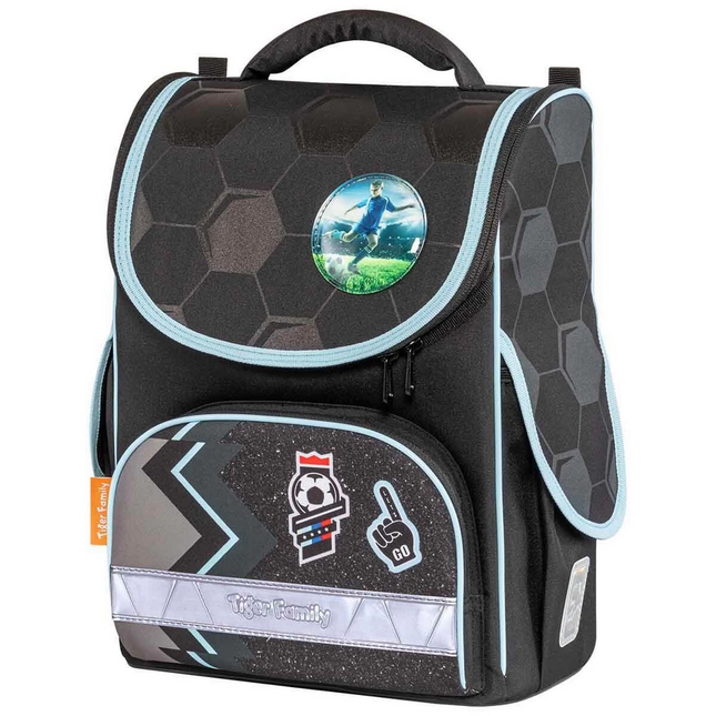 Black School Bag with Ball Pattern