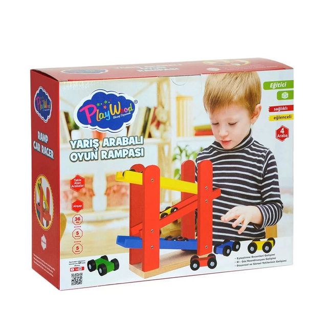 Playwood Wooden Race Car Play Ramp