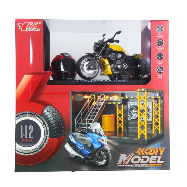 1/12 Motosiklet Harley Wolverine PB 3R Sesli ve Işıklı