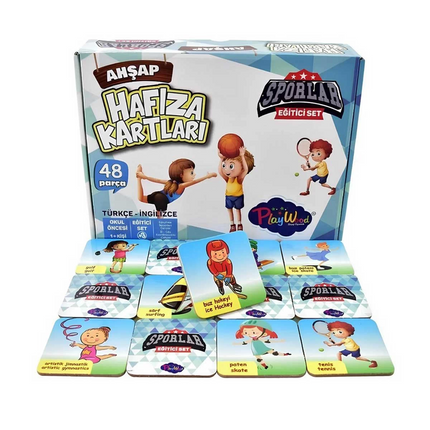 Educational Wooden Memory Cards Sports
