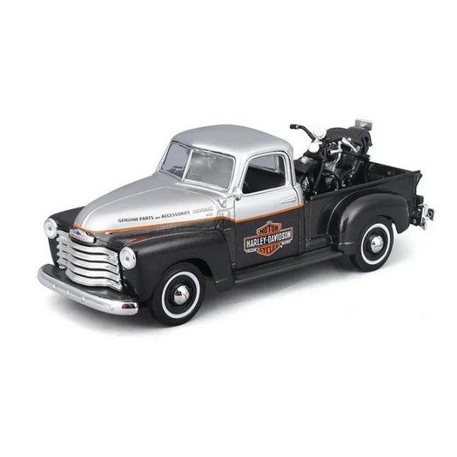 1/25 1950 Chevrolet 3100 Pickup + Harley Davidson Custom 1/24 1948 FL Panhead