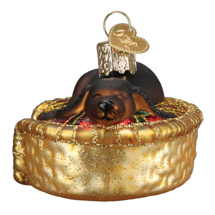 Sleepy Dachshund Ornament