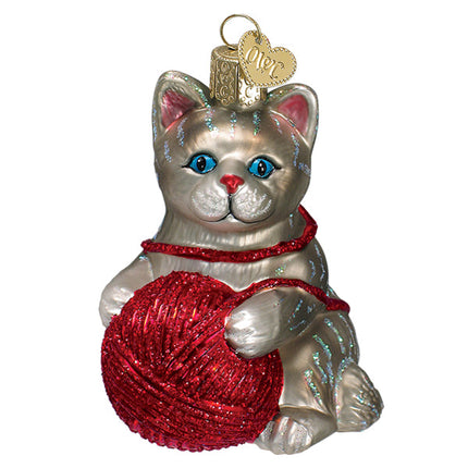 Gray Playful Kitten Ornament