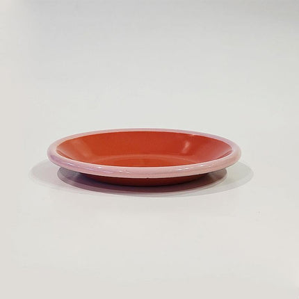 Enamel Plate 12 cm Dark Salmon Cord Pink