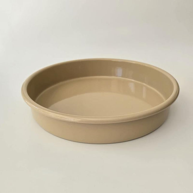 Enamel Round Baking Tray Beige-2