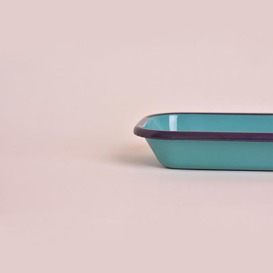 Enamel Appetizer Plate Turquoise-Purple 16 cm