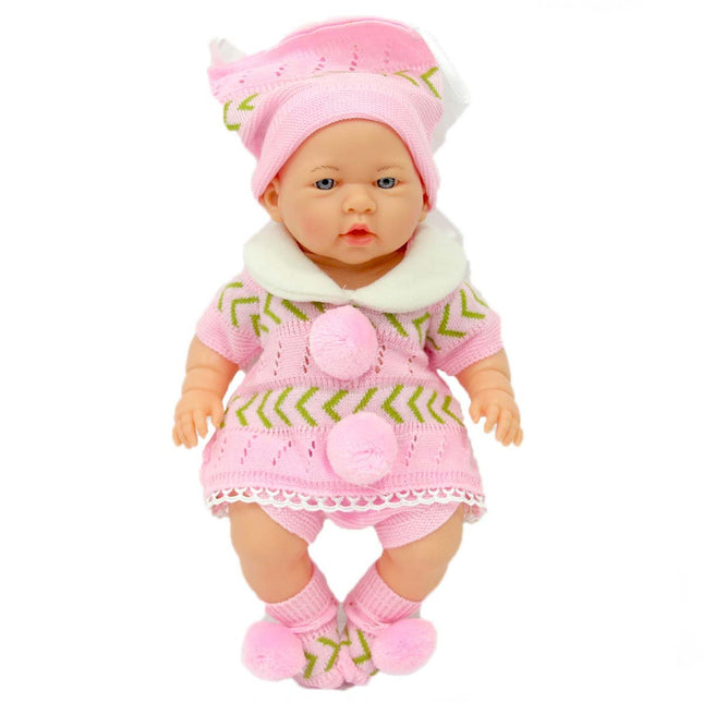 Newborn Baby Azra in Pink and Green Dress