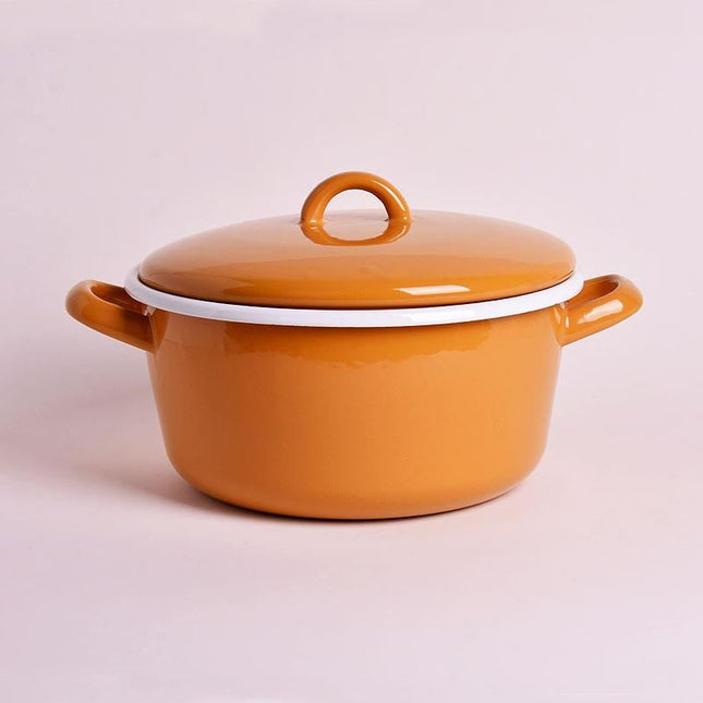 Enameled Pot O.Yellow 22 cm