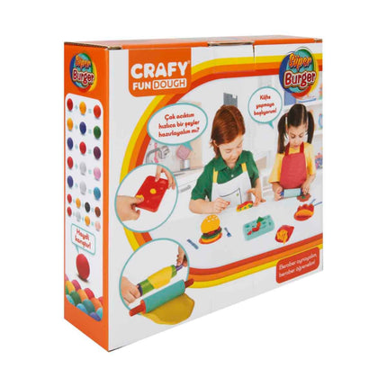Crafy Super Burger Play Dough Set 200 gr. 12 Pieces
